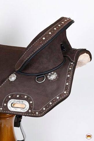 سرج جلدي أمريكي من HILASON Western Horse Trail Barrel Racing باللون البني in Kuwait