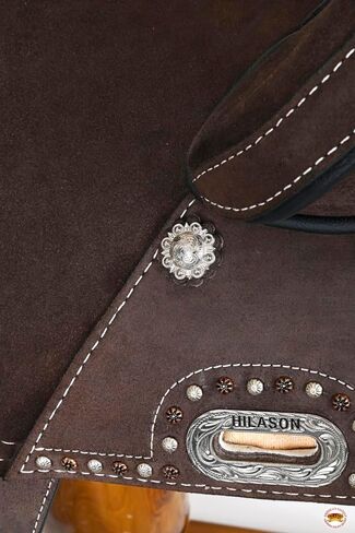 سرج جلدي أمريكي من HILASON Western Horse Trail Barrel Racing باللون البني in Kuwait