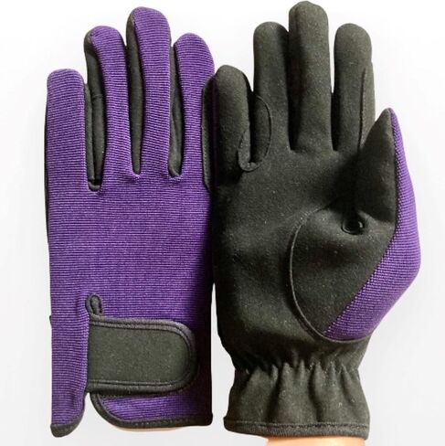 Ladies Equestrian Gloves All Sports Outdoor Sports Gloves Horse Riding (Purple, Large) in Kuwait