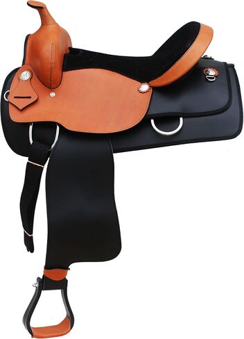 15" Western Two-Tone Synthetic Trail Barrel Pleasure Horse Saddle 49106 in Kuwait