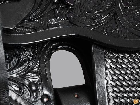 HILASON Western Horse Wade Saddle American Leather Ranch Roping Black | Hand Tooled & for Horses in Kuwait