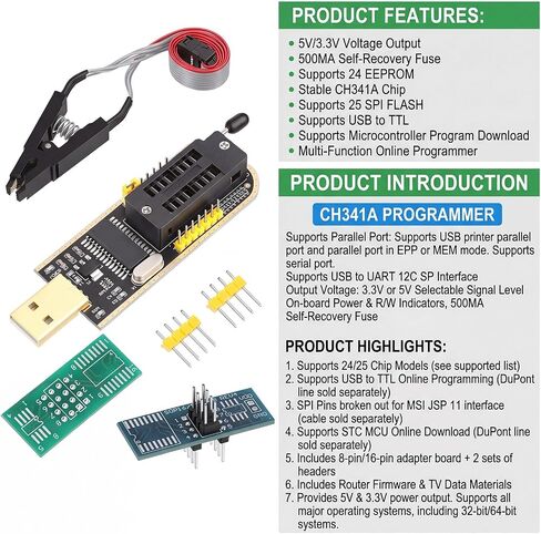 1 مجموعة Ch341A مبرمج SOIC8 SOP8 فلاش رقاقة EEPROM مبرمج USB BIOS وحدة المبرمجين SB المبرمجين + SOP8 كليب + محول ل 24 25 سلسلة فلاش in Kuwait