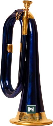 Copper Brass Bugle 10.6" BUGLE 800 US Military Cavalry Style, Brass with Mouthpiece & Gig Bag, 4" Bell Blue in Saudi Arabia