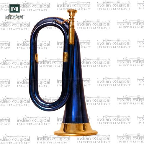 Copper Brass Bugle 10.6" BUGLE 800 US Military Cavalry Style, Brass with Mouthpiece & Gig Bag, 4" Bell Blue in Saudi Arabia