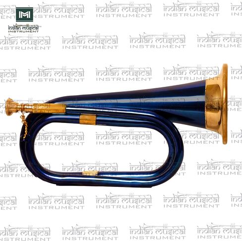 Copper Brass Bugle 10.6" BUGLE 800 US Military Cavalry Style, Brass with Mouthpiece & Gig Bag, 4" Bell Blue in Saudi Arabia