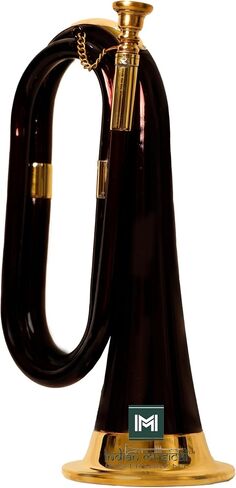 Copper Brass Bugle 10.6" BUGLE 800 US Military Cavalry Style, Brass with Mouthpiece & Gig Bag, 4" Bell Black in Saudi Arabia