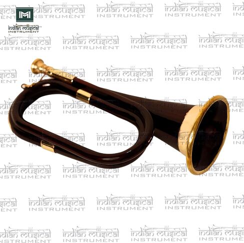 Copper Brass Bugle 10.6" BUGLE 800 US Military Cavalry Style, Brass with Mouthpiece & Gig Bag, 4" Bell Black in Saudi Arabia
