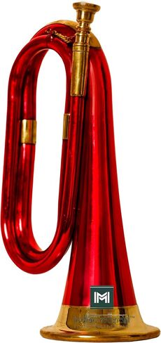 Copper Brass Bugle 10.6" BUGLE 800 US Military Cavalry Style, Brass with Mouthpiece & Gig Bag, 4" Bell Red in Saudi Arabia