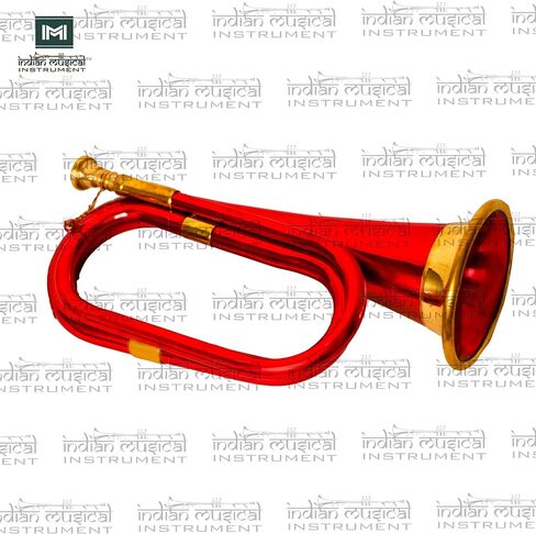 Copper Brass Bugle 10.6" BUGLE 800 US Military Cavalry Style, Brass with Mouthpiece & Gig Bag, 4" Bell Red in Saudi Arabia