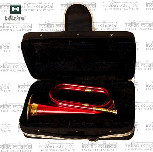 Copper Brass Bugle 10.6" BUGLE 800 US Military Cavalry Style, Brass with Mouthpiece & Gig Bag, 4" Bell Red in Saudi Arabia