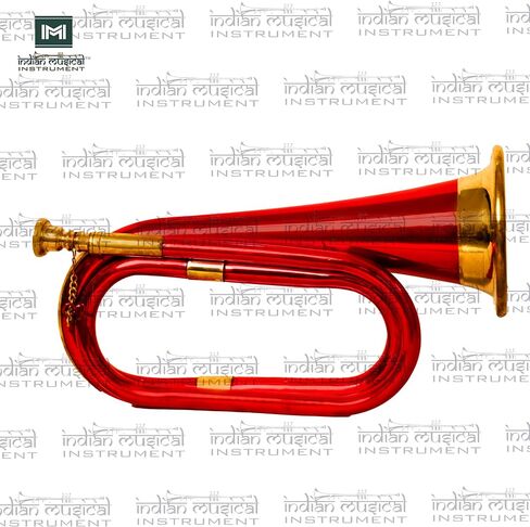 Copper Brass Bugle 10.6" BUGLE 800 US Military Cavalry Style, Brass with Mouthpiece & Gig Bag, 4" Bell Red in Saudi Arabia