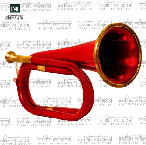 Copper Brass Bugle 10.6" BUGLE 800 US Military Cavalry Style, Brass with Mouthpiece & Gig Bag, 4" Bell Red in Saudi Arabia