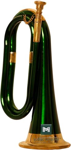 Copper Brass Bugle 10.6" BUGLE 800 US Military Cavalry Style, Brass with Mouthpiece & Gig Bag, 4" Bell Green in Saudi Arabia