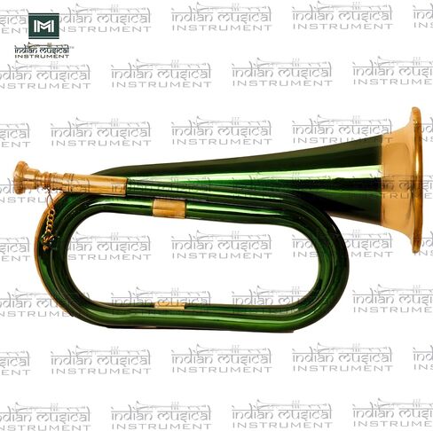 Copper Brass Bugle 10.6" BUGLE 800 US Military Cavalry Style, Brass with Mouthpiece & Gig Bag, 4" Bell Green in Saudi Arabia