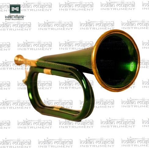 Copper Brass Bugle 10.6" BUGLE 800 US Military Cavalry Style, Brass with Mouthpiece & Gig Bag, 4" Bell Green in Saudi Arabia