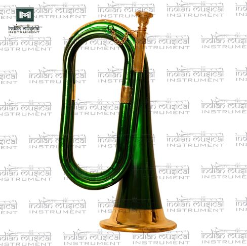 Copper Brass Bugle 10.6" BUGLE 800 US Military Cavalry Style, Brass with Mouthpiece & Gig Bag, 4" Bell Green in Saudi Arabia