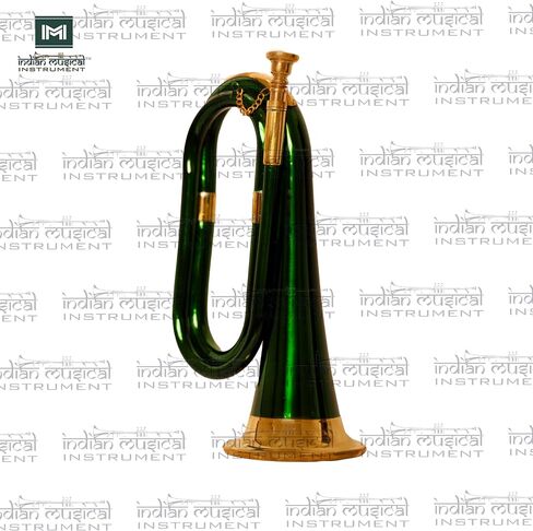 Copper Brass Bugle 10.6" BUGLE 800 US Military Cavalry Style, Brass with Mouthpiece & Gig Bag, 4" Bell Green in Saudi Arabia