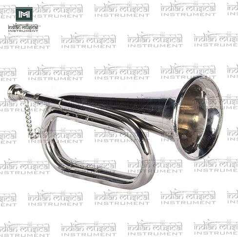 Copper Brass Bugle 10.6" BUGLE 800 US Military Cavalry Style, Brass with Mouthpiece & Gig Bag, 4" Bell Silver in Saudi Arabia