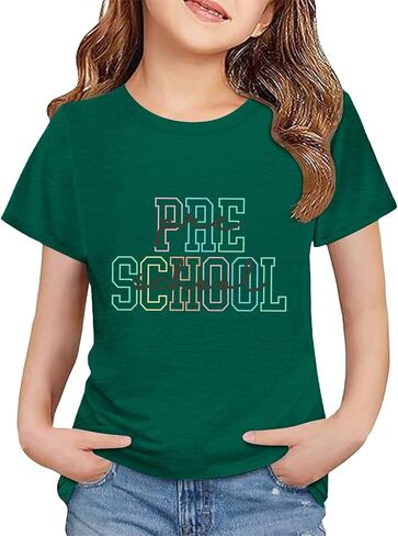 Toddler Back to School Shirt Kids Boys Girls First Day of Preschool Tshirt Youth Cute Graphic Tee (a-Green, 2-3 Years) in Kuwait