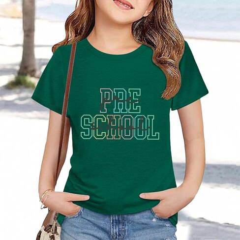 Toddler Back to School Shirt Kids Boys Girls First Day of Preschool Tshirt Youth Cute Graphic Tee (a-Green, 2-3 Years) in Kuwait