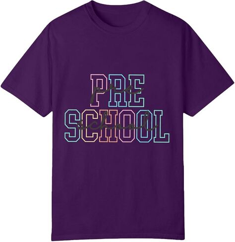 Toddler Back to School Shirt Kids Boys Girls First Day of Preschool Tshirt Youth Cute Graphic Tee (a-Purple, 6-7 Years) in Kuwait