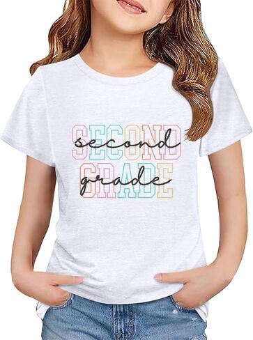 Toddler Back to School Shirt Kids Boys Girls First Day of Preschool Tshirt Youth Cute Graphic Tee (b-White, 10-11Years) in Kuwait