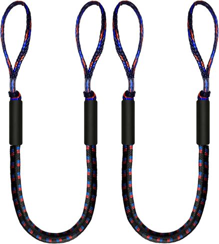 4FT Bungee Dock Line Mooring Rope with Float, 2Pack for Boats, Kayak, Canoe (RED) in Kuwait
