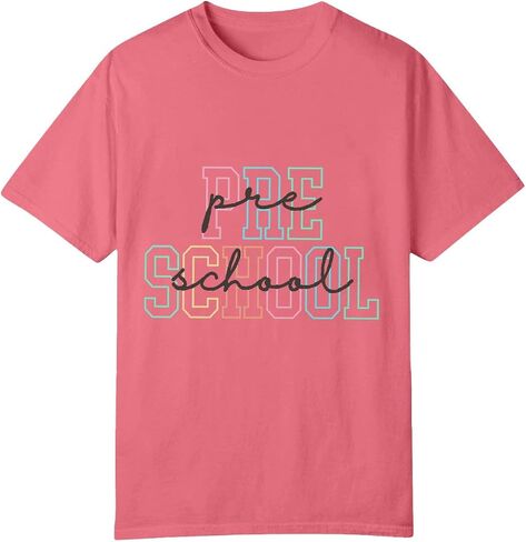Toddler Back to School Shirt Kids Boys Girls First Day of Preschool Tshirt Youth Cute Graphic Tee (a-Pink, 4-5 Years) in Kuwait