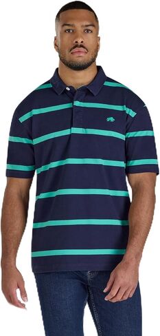 Raging Bull - Thick Stripe Rugby Shirt - Men's Striped Casual Collared Neck Rugby Shirt in Kuwait