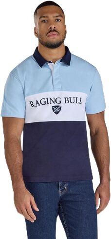Raging Bull - قميص الرجبي Cut & Sew - قميص الرجبي ذو الياقات الملونة غير الرسمية للرجال in Kuwait
