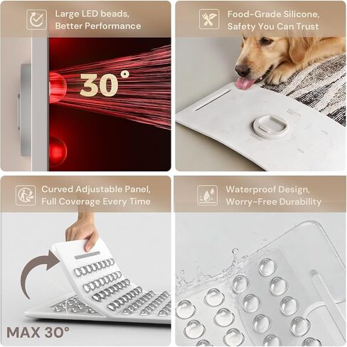 Red Light Therapy for Face and Body, 96 LEDs Curved Silicone Infrared Light Therapy with Stand and Belt, FSA HSA 660nm 850nm Dual Wave Lamp for Muscle Recovery, Skin Care & Sleep Improvement. in Kuwait