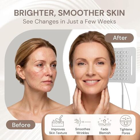 Red Light Therapy for Face and Body, 96 LEDs Curved Silicone Infrared Light Therapy with Stand and Belt, FSA HSA 660nm 850nm Dual Wave Lamp for Muscle Recovery, Skin Care & Sleep Improvement. in Kuwait