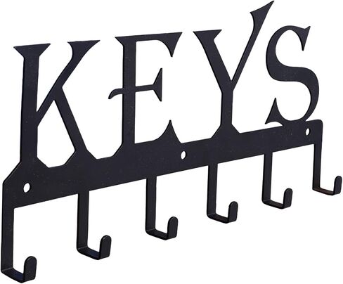 Key Holder Wall Mounted, Metal Blck Key Holder for Wall, with 6 Key Hooks for WallKey Rack Hanger Decorative Holders Organizers for Hanging Keys Home Entryway Hallway Office Door 1 Pcs (Keys) in Kuwait