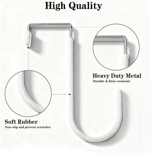 Over the Door Hooks Rack, Metal Door Hanger with Scratch-Resistant Padding for Hanging Towels and Clothes, Ideal for Bathroom, Bedroom and Closet in Kuwait