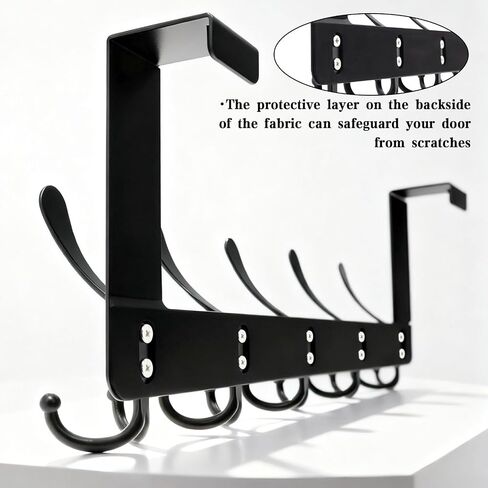 Over the Door Hooks Rack, Metal Door Hanger with Scratch-Resistant Padding for Hanging Towels and Clothes, Ideal for Bathroom, Bedroom and Closet in Kuwait