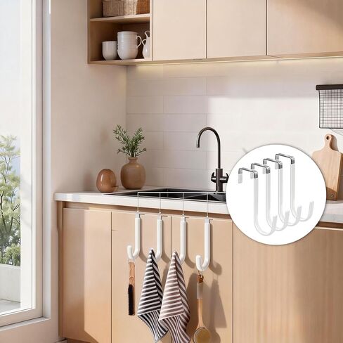 Over the Door Hooks Rack, Metal Door Hanger with Scratch-Resistant Padding for Hanging Towels and Clothes, Ideal for Bathroom, Bedroom and Closet in Kuwait