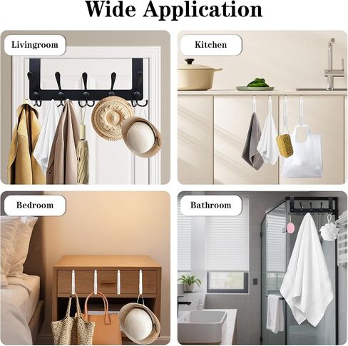 Over the Door Hooks Rack, Metal Door Hanger with Scratch-Resistant Padding for Hanging Towels and Clothes, Ideal for Bathroom, Bedroom and Closet in Kuwait