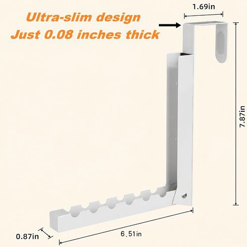Bathroom Door Hooks for Towels, 2 Pack Door Hook Organizer with Anti-Scratch EVA Pads, Heavy Duty Over The Door Hanger with 12 Ridges, Foldable Clothes Drying Rack for Laundry, Bedroom (White) in Kuwait