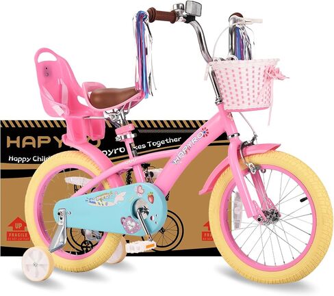 Kids Bike for Girls 12 14 16 Inch with Training Wheels, Toddler Bicycle with Basket and Doll Seat, Girls Bicycle for Kids Ages 2-9 Years, Bicicleta para Niñas, Multiple Colors in Kuwait