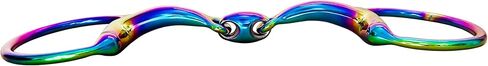 Rainbow Stainless Steel Eggbutt Curve Snaffle Horse Bit – Multi Color Gentle Mouth Horse Bit for Training & Riding, Durable Non-Rust Equestrian Tack for Horses in Kuwait