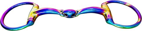 Rainbow Stainless Steel Eggbutt Curve Snaffle Horse Bit – Multi Color Gentle Mouth Horse Bit for Training & Riding, Durable Non-Rust Equestrian Tack for Horses in Kuwait