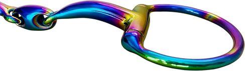 Rainbow Stainless Steel Eggbutt Curve Snaffle Horse Bit – Multi Color Gentle Mouth Horse Bit for Training & Riding, Durable Non-Rust Equestrian Tack for Horses in Kuwait