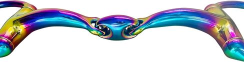 Rainbow Stainless Steel Eggbutt Curve Snaffle Horse Bit – Multi Color Gentle Mouth Horse Bit for Training & Riding, Durable Non-Rust Equestrian Tack for Horses in Kuwait