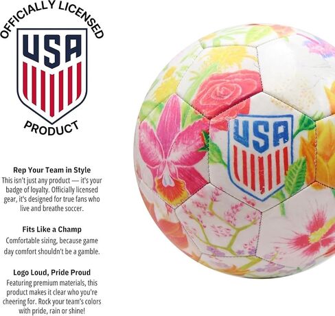 Icon Sports Officially Licensed U.S. Soccer Federation USMNT Soccer Ball Size 5 - Floral Pride in Saudi Arabia