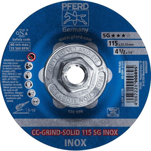 PFERD 4-1/2" CC-Grind-S OLID - 5/8-11 THD. - SG (61235) (10/لكل واحدة) in Kuwait