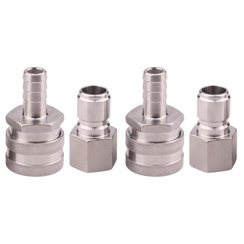 DERNORD Stainless Steel Quick Disconnect Set - Beer Brewing Connector Kit (Barb Female/MPT Male(Pack of 2)) in Kuwait