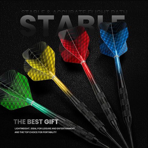 12 Pack Soft Tip Darts Set - Darts Plastic Tip 17g -Dart Flights in 4 Colors with a Dart Storage Case- with 40 Extra Dart Tips and 1Pcs Wrench for Electronic Dartboard in Saudi Arabia