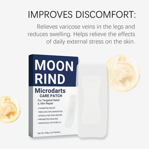 Moon Rind VeinTarget Microdarts Patch، علاج احترافي لأوردة الدوالي لبقع الساقين، 2026 علاج جديد لأوردة الدوالي للساقين، مكونات طبيعية لعلاج الساق لجميع أنواع البشرة (3 صناديق) in Kuwait