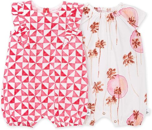 Burt's Bees Baby Baby Girls' Romper Jumpsuit, 100% Organic Cotton One-Piece Coverall, Terracotta Tie Dye, 6 Months in Kuwait