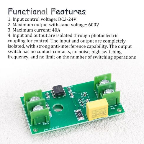 KOOBOOK 2Pcs High-Performance 1-Channel Solid State Relay (SSR) Module DC3-24V 40A Optocoupler Isolation IGBT Transistor Switch for Enhanced Circuit Safety in Kuwait